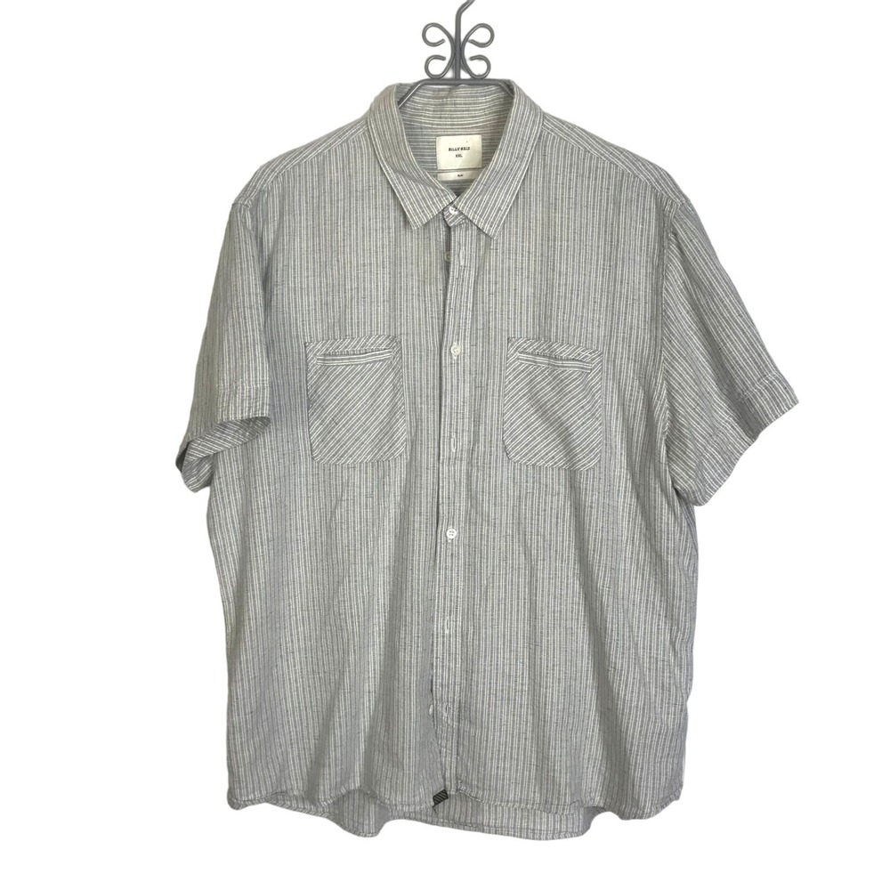 Billy Reid Men's Short Sleeve Buttondown Cotton/Linen Shirt SZ XXL